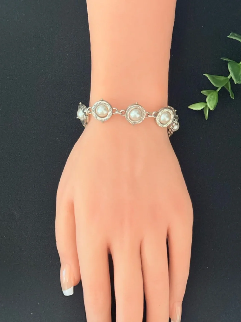 Brighton‎ Silver-Tone Pearl Station Bracelet